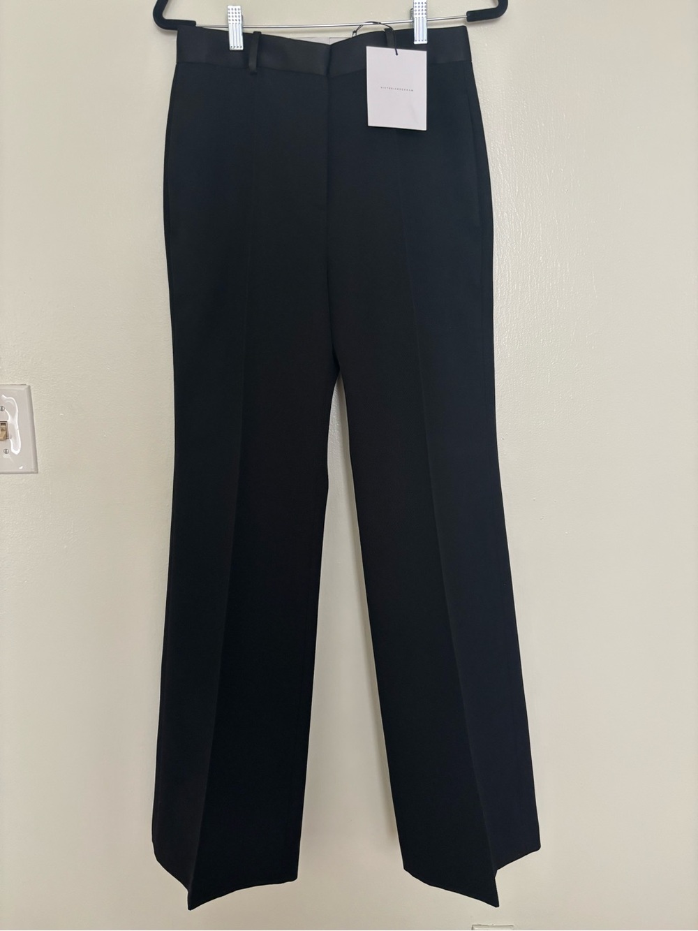 VICTORIA BECKHAM Black Straight-Leg Dress Pants